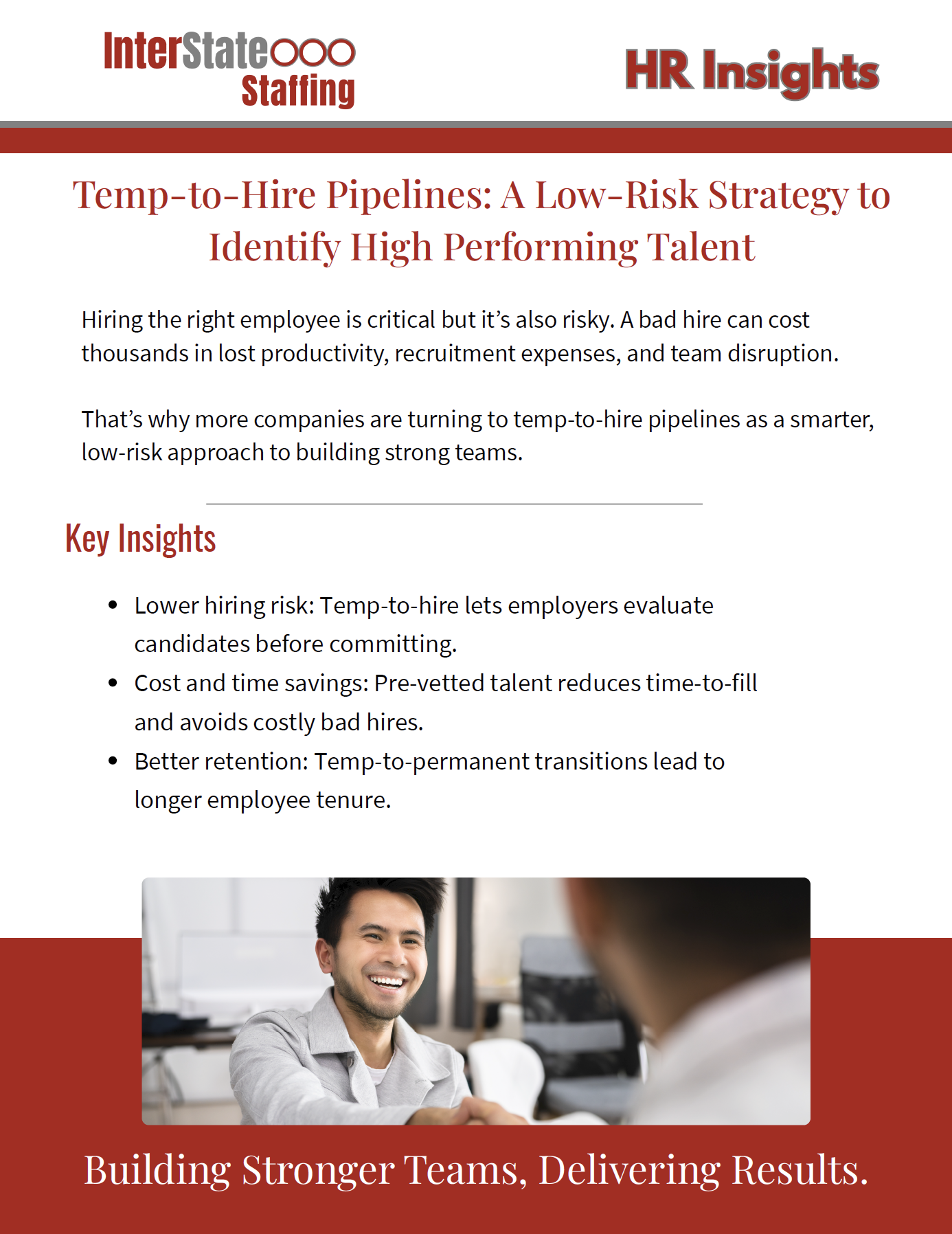 Temp to Hire Pipeline HR Insights Interstate